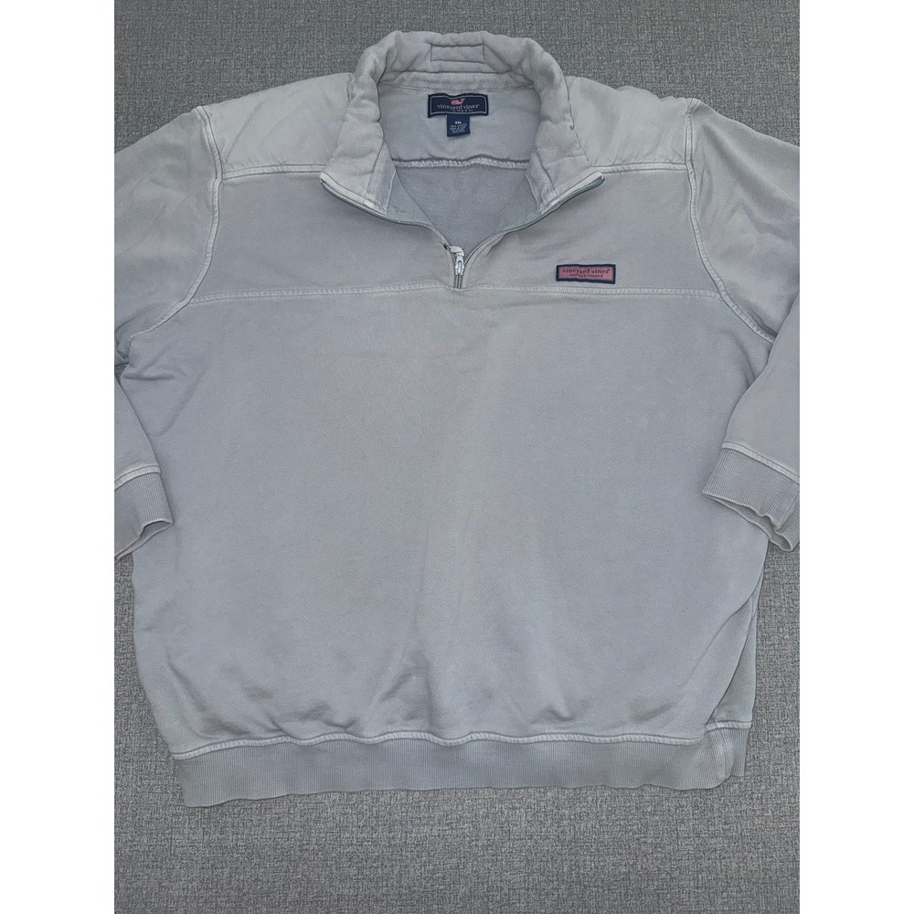 Men's Vineyard Vines 2XL XXL Pullover Blue 1/4 Zip Cotton Shep Shirt Logo Mens